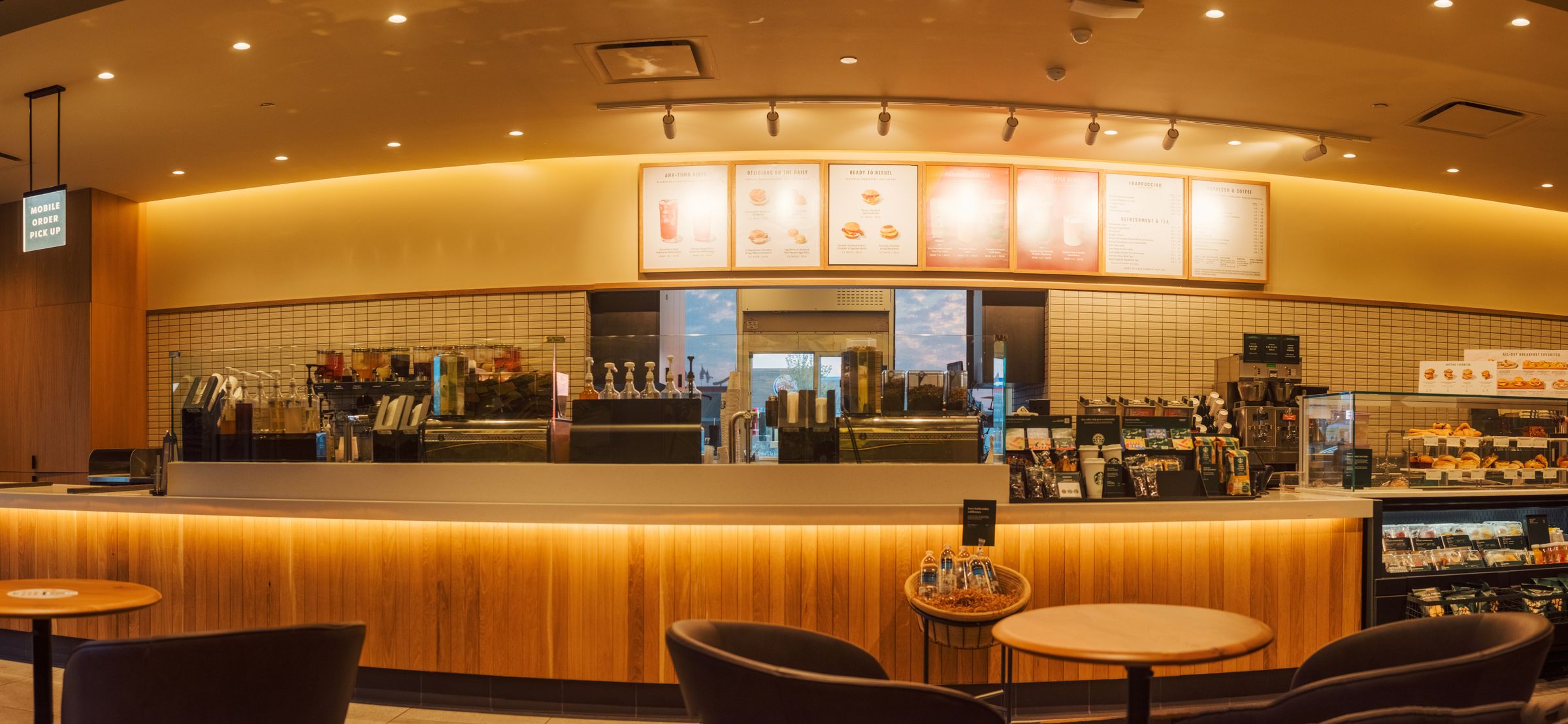 Placeholder photograph of a café counter and espresso machine.